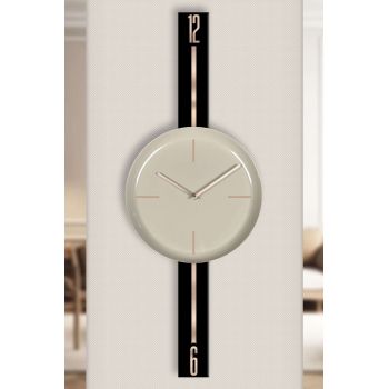 Ceas de perete decorativ, Vlnt103Syhcp, OŢEL, ø30 cm, Negru / Cappuccino