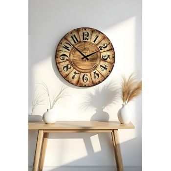Ceas de perete, Huhuas00001, MDF, Dimensiune: 50 x 50 cm (1 bucată), Multicolor