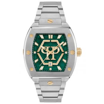 Ceas  Hexagon Phantom inox verde cadran bratara