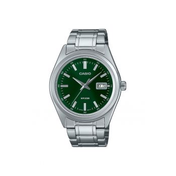 Ceas pentru barbati  MTP-B180D-3A - cadran verde - carcasa si bratara argintie - 41x9mm - rezistent la apa