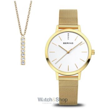Ceas Bering Bering 13434-334-GWP Ladies Watch Set Golden Signature 34mm 3ATM