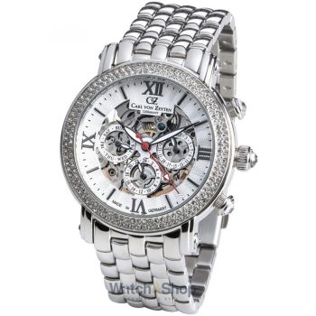 Ceas Carl&nbsp;von&nbsp;Zeyten Carl von Zeyten CVZ0062WHMS Kniebis Automatic Ladies Watch 40mm 5ATM