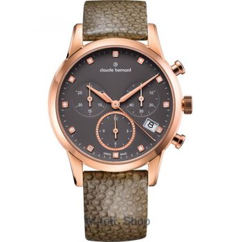 Ceas Claude&nbsp;Bernard Claude Bernard 10231-37R-TAPR1 Ladies Watch Classic Chronograph 35mm 5ATM