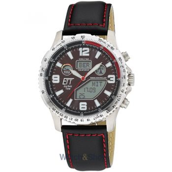 Ceas ETT&nbsp;Eco&nbsp;Tech&nbsp;Time ETT Eco Tech Time EGT-11718-22L Mens Watch Radio-controlled Solar Drive Professional Chronograph Titan 45mm 10ATM