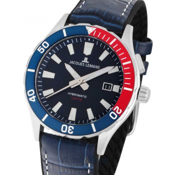 Ceas Jacques&nbsp;Lemans Jacques Lemans 1-2131B Hybromatic Mens Watch 43mm 10ATM