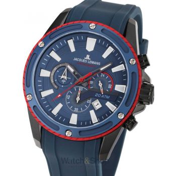 Ceas Jacques&nbsp;Lemans Jacques Lemans 1-2141B Liverpool Chronograph Mens Watch 48mm 20ATM