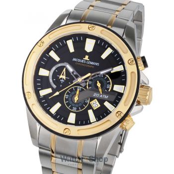 Ceas Jacques&nbsp;Lemans Jacques Lemans 1-2141I Liverpool Chronograph Mens Watch 48mm 20ATM