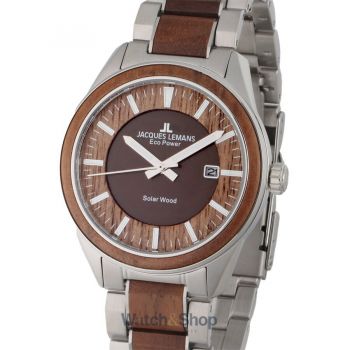 Ceas Jacques&nbsp;Lemans Jacques Lemans 1-2116H Eco Power Wood 40mm 10ATM