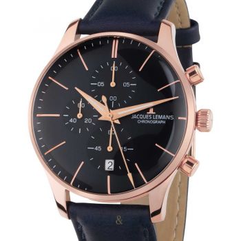 Ceas Jacques&nbsp;Lemans Jacques Lemans 1-2163F London Mens Chronograph 40mm 5ATM