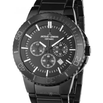 Ceas Jacques&nbsp;Lemans Jacques Lemans 1-2166B Colmar Ceramic Mens Chronograph 43mm 10ATM