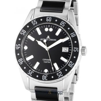 Ceas Jacques&nbsp;Lemans Jacques Lemans 42-10A Liverpool Ceramic Mens Watch 42mm 10ATM