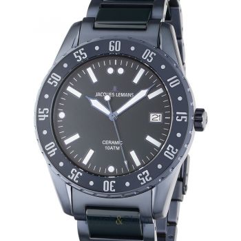 Ceas Jacques&nbsp;Lemans Jacques Lemans 42-10E Liverpool Ceramic Mens Watch 42mm 10ATM