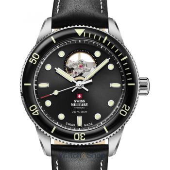 Ceas Swiss&nbsp;Military Swiss Military SMA34106.15 Mens Watch Automatic Open-Heart Diver 42mm 20ATM