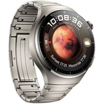 Huawei Ceas inteligent Watch 4 Pro, 48mm, LTE ,curea din Titan, 1.5 inch, AMOLED, Argintiu