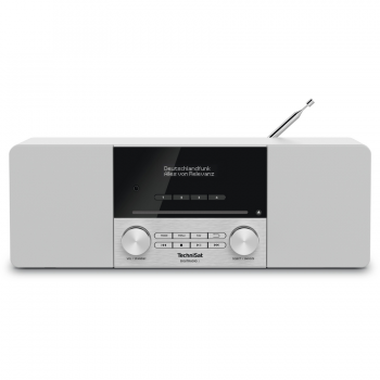 TechniSat Radio cu ceas, TechniSat, DIGITRADIO 3, DAB + si FM, Bluetooth, Port USB, CD drive, 20 W, Alb (0001/3913)
